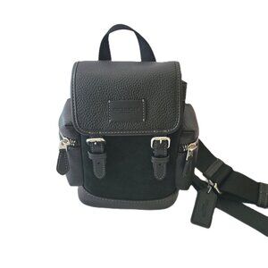 Coach CCE79 Sprint Sling Pack Suede Small Messenger Bag Black